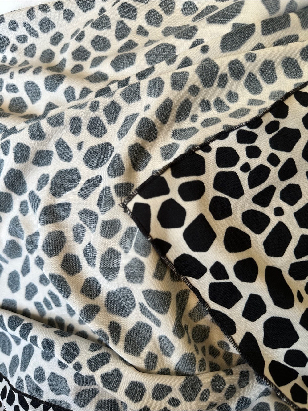 Black and White Animal Print Midi Wrap Skirt - Picture 2 of 2